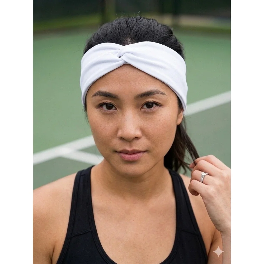 PrinceTech Headband White Twist Front Athletic Tennis Hairband PRNCWA003‎